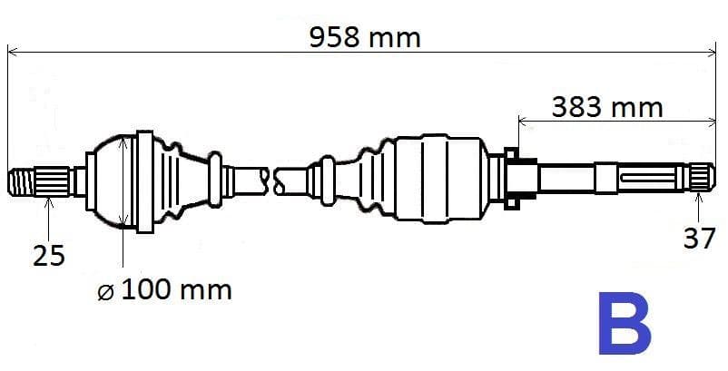 Drivaxel - Citroën C4 II/Ds4 2.0BLUE Hdi höger