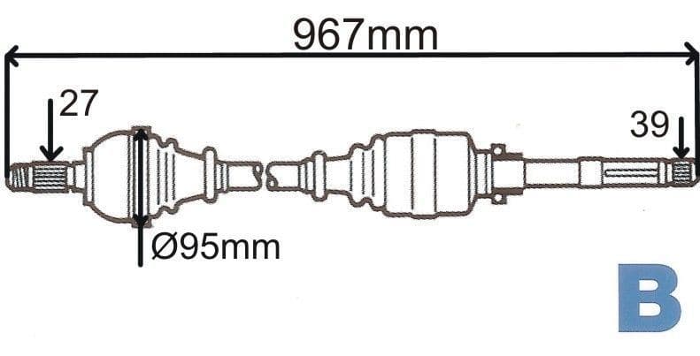 Drivaxel - Renault Laguna II 1.9DCI 01-07 höger från Autofrance