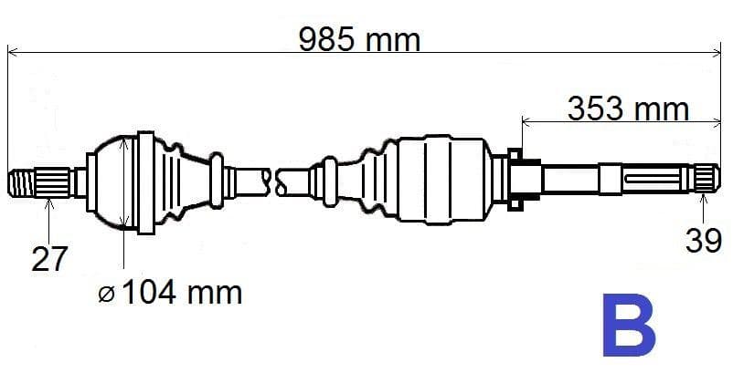 Drivaxel - Renault Laguna III 2.0DCI 07> höger