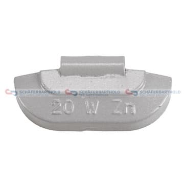 Balansvikt 100x 20g Zink grau från Autofrance