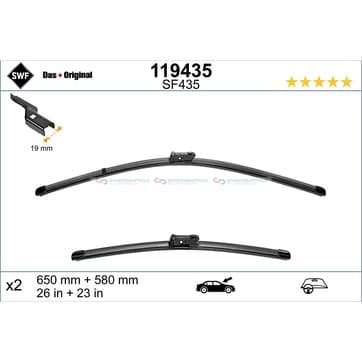 Torkarblad, Fram 650 580mm — Fram från Autofrance
