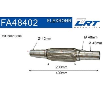 Flexrör, avgassystem 200,0mm innerväv från Autofrance