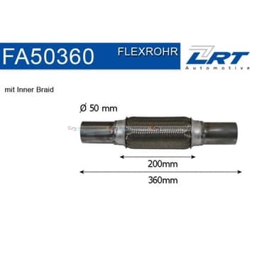 Flexrör, avgassystem 200mm innerväv