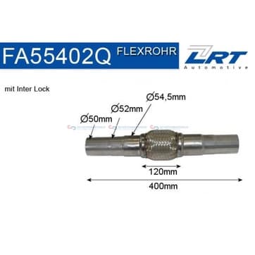 Flexrör, avgassystem Ø-54,5 120mm Inter Lock från Autofrance