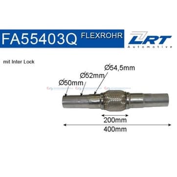 Flexrör, avgassystem Ø-54,5 200mm Inter Lock från Autofrance
