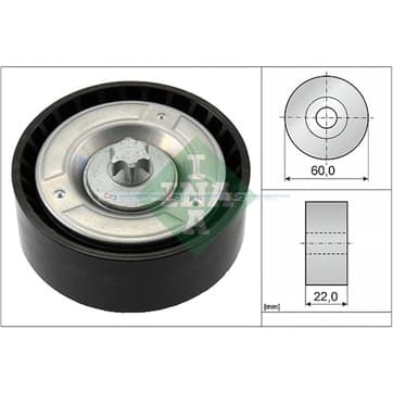 Styrrulle, flerspårsrem Ø-60x 22mm från Autofrance