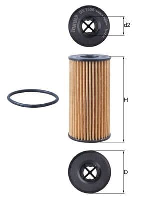 1308D Oljefilter från MAHLE