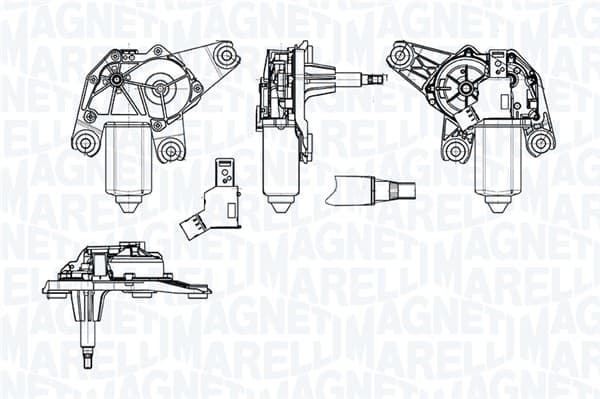 MAGNETI MARELLI 064073500010 Vindrutetorkarmotor
